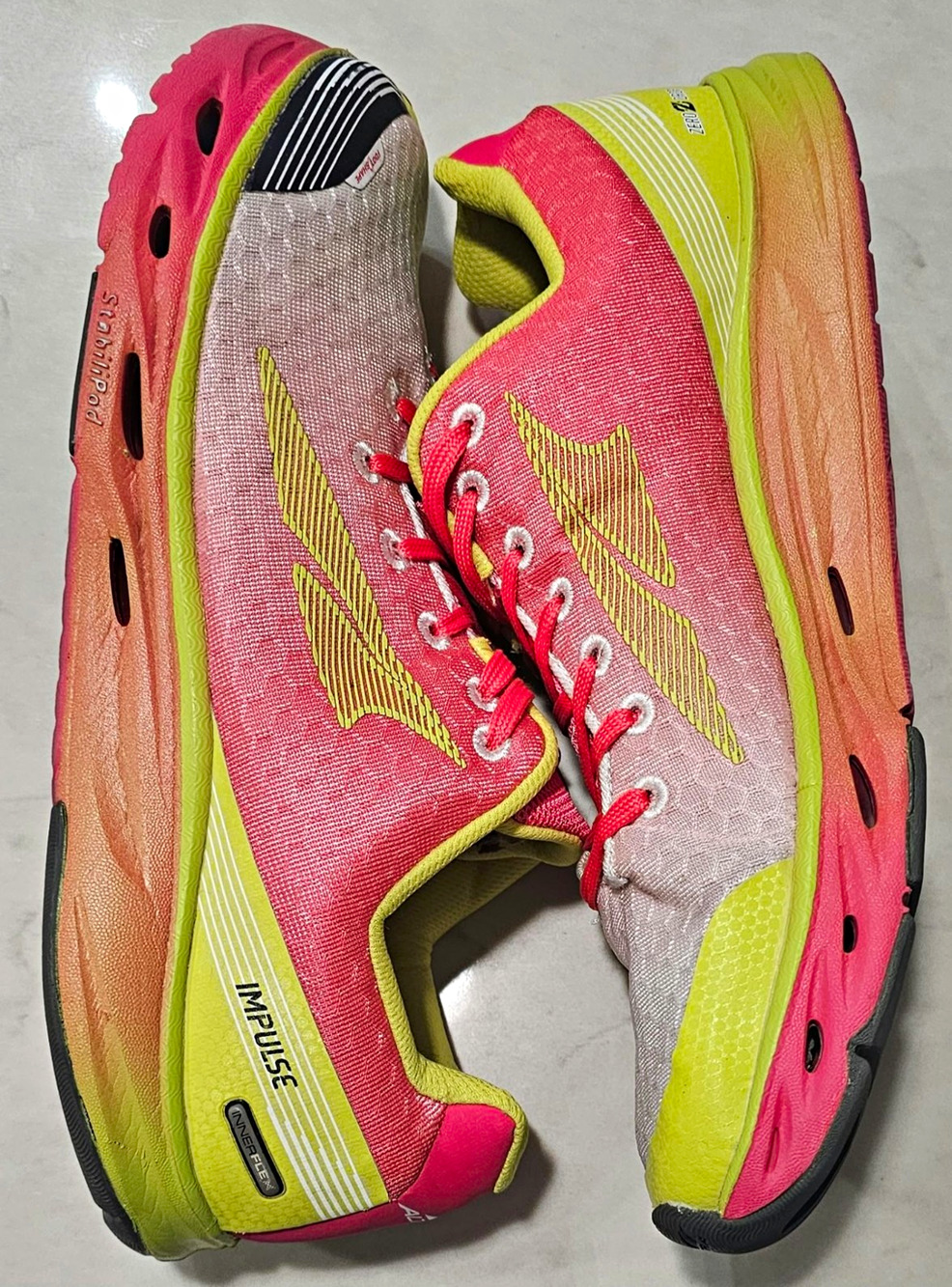Altra Impulse Women's Running Shoes Pink Yellow Sz 12 Pre-owned